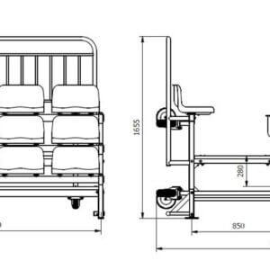Kergtribüüni moodul 12 kohta, 3 rida OUTDOOR