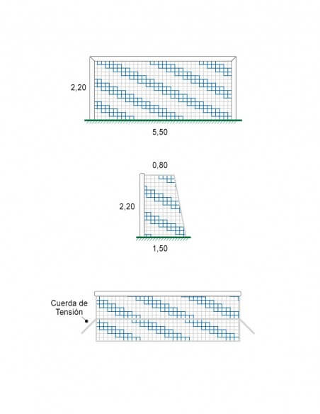 Väravavõrk 5,5×2,2×0,8×1,5m Rombull