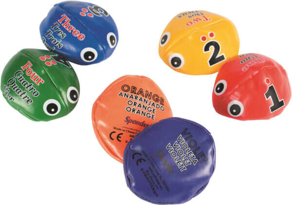 Graanulitega täidetud pallide komplekt numbritega 1 kuni 6 Megaform