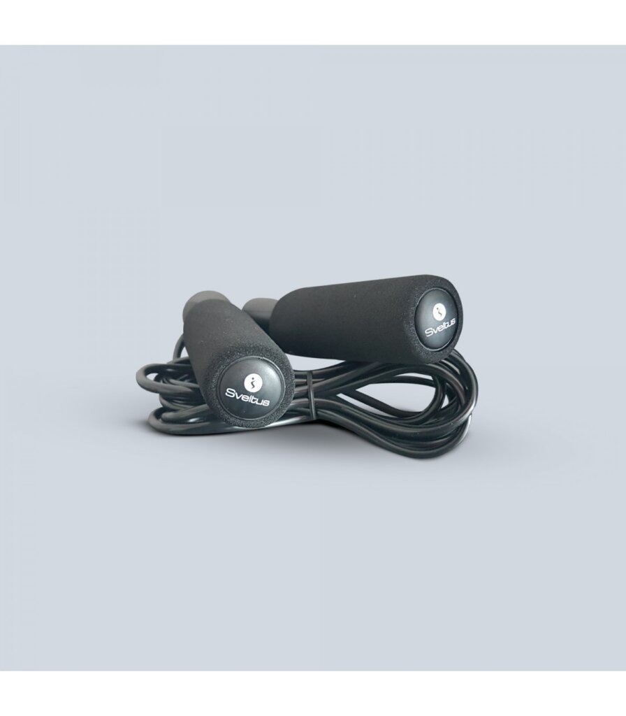 Hüppenöör valmistatud PVC-st. Hüppenööri pikkus 300cm, diameeter 5mm. Käepideme pikkus 13,5cm, kaetud pehme vahuga.  Hüppenööri kaal 140gr. Käepidemed on varust